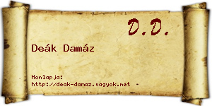 Deák Damáz névjegykártya